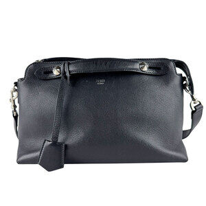 Fendi By the Way Leather Shoulder Bag Handbag Black